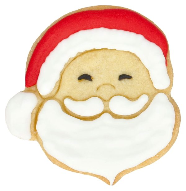 Santa Claus Kopf | kleines Weihnachtsmanngesicht mit Innenprägung 6 cm Edelstahl rostfrei