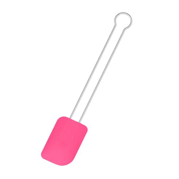 Teigschaber Kochblume mittel M | Silikon, rosa mit Edelstahlgriff