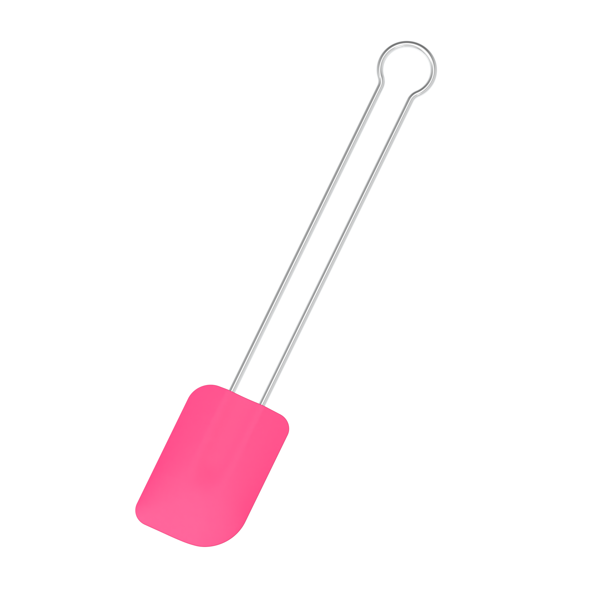 Teigschaber Kochblume mittel M | Silikon, rosa mit Edelstahlgriff